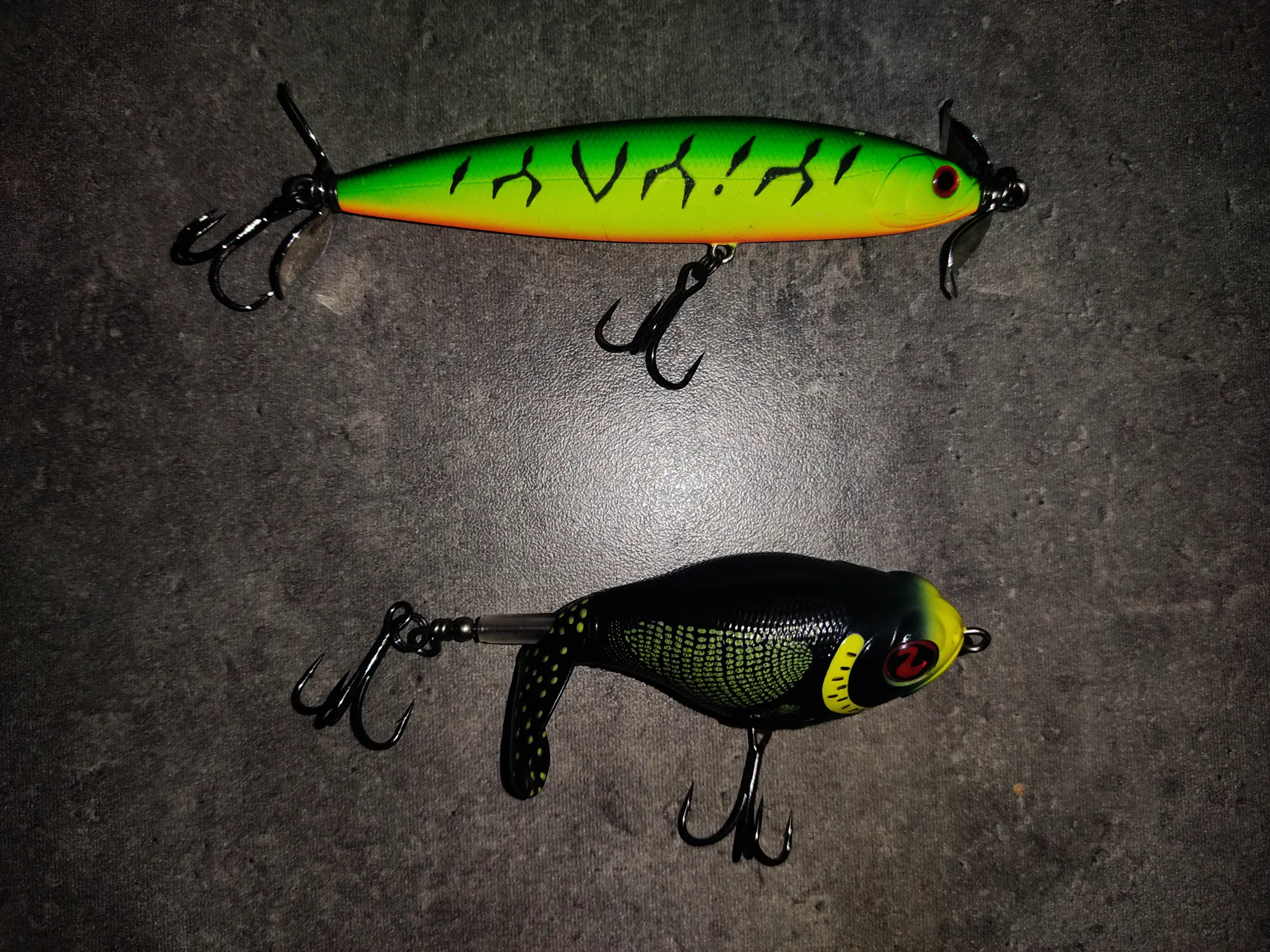 Two type of topwater lures.